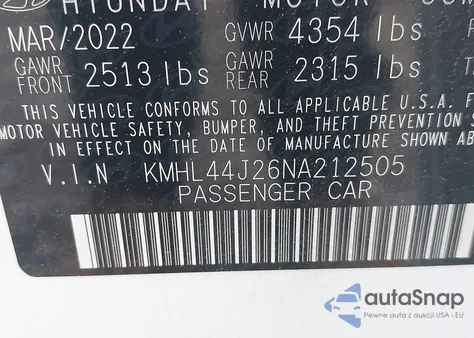 2022 Hyundai Sonata Sel Plus из США, поврежденный, VIN KMHL44J26NA212505